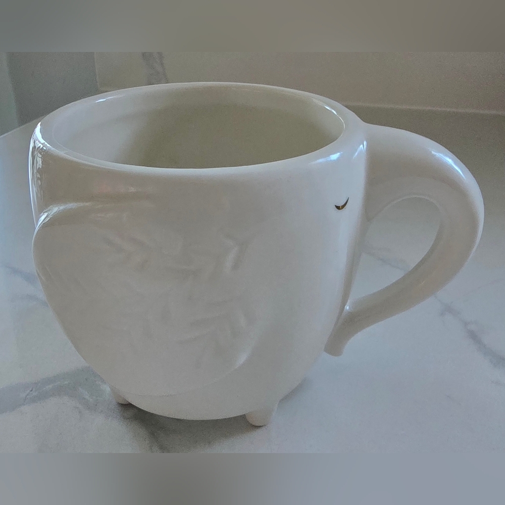 Opal House Embossed Stoneware Elephant 3D Handle Coffee Tea Mug